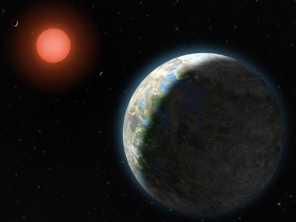 An artist's illustration of the inner part of the exoplanetary system, the planet is designated Gliese 581g An artist's illustration of the inner part of the exoplanetary system, the planet is designated Gliese 581g - Sputnik International