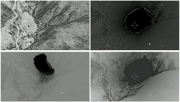 A combination of still images taken from a video released by the U.S. Department of Defense on April 14, 2017 shows (clockwise) the explosion of a MOAB, or mother of all bombs, when it struck the Achin district of the eastern province of Nangarhar, Afghanistan, bordering Pakistan. A combination of still images taken from a video released by the U.S. Department of Defense on April 14, 2017 shows (clockwise) the explosion of a MOAB, or mother of all bombs, when it struck the Achin district of the eastern province of Nangarhar, Afghanistan, bordering Pakistan. - Sputnik International