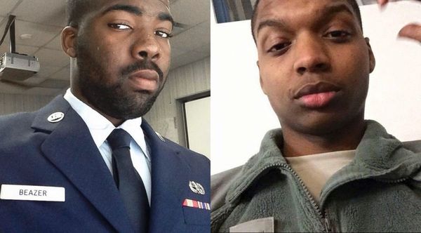 Akeem Beazer, left, and Dalian Washington, right. Two airmen from the Dover Airbase charged with trafficking and sexually abusing a runaway teenage girl. - Sputnik International