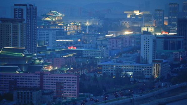 Military trucks carry soldiers through central Pyongyang as country prepares to mark Saturday's 105th anniversary of the birth of Kim Il-sung, North Korea's founding father and grandfather of the current ruler, North Korea April 13, 2017. - Sputnik International