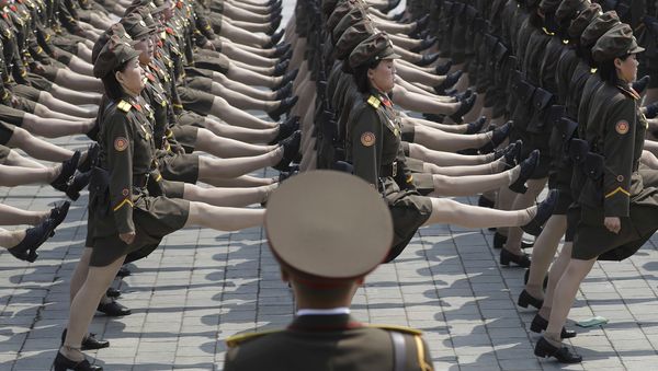 (File) North Korean women soldiers take part in a military parade Saturday, April 15, 2017, in Pyongyang, North Korea, to celebrate the 105th birth anniversary of Kim Il Sung, the country's late founder and grandfather of current ruler Kim Jong Un. - Sputnik International