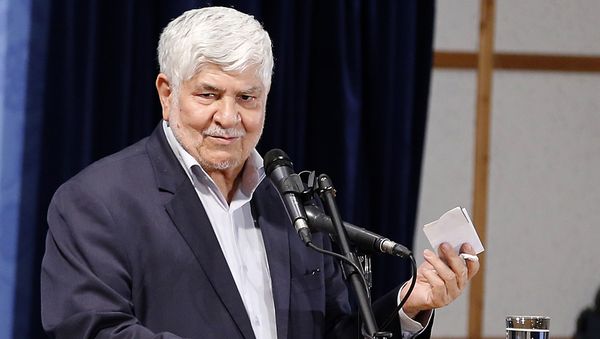 Mohammad Hashemi speaks after registering his candidacy for the upcoming presidential elections at the ministry of interior in the capital Tehran - Sputnik International