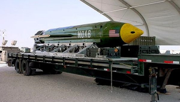The GBU-43/B Massive Ordnance Air Blast (MOAB) bomb. (File) The GBU-43/B Massive Ordnance Air Blast (MOAB) bomb. (File) - Sputnik International