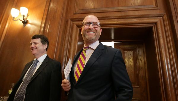 Leader of Britain's United Kingdom Independence Party (UKIP), Paul Nuttall (R) arives to deliver a Brexit speech in London on March 27, 2017 Leader of Britain's United Kingdom Independence Party (UKIP), Paul Nuttall (R) arives to deliver a Brexit speech in London on March 27, 2017 - Sputnik International