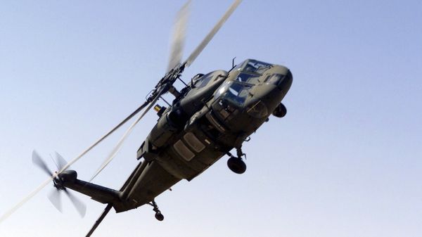 A picture taken 30 October 2000 shows an UH-60 Blackhawk helicopter flying near the Prince Sultan Air Base, Saudi Arabia - Sputnik International
