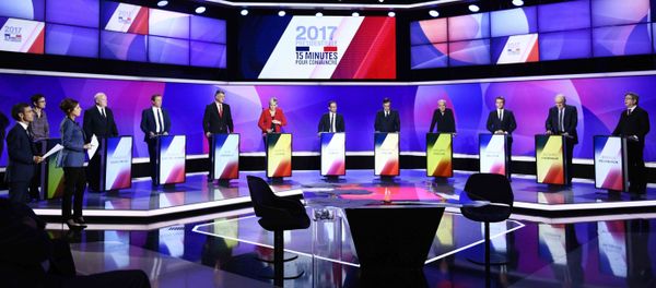 The eleven French presidential election candidates take part in a special political television show entitled 15min to Convince at the studios of French Television channel France 2 in Saint-Cloud, near Paris, April 20, 2017. The eleven French presidential election candidates take part in a special political television show entitled 15min to Convince at the studios of French Television channel France 2 in Saint-Cloud, near Paris, April 20, 2017. - Sputnik International