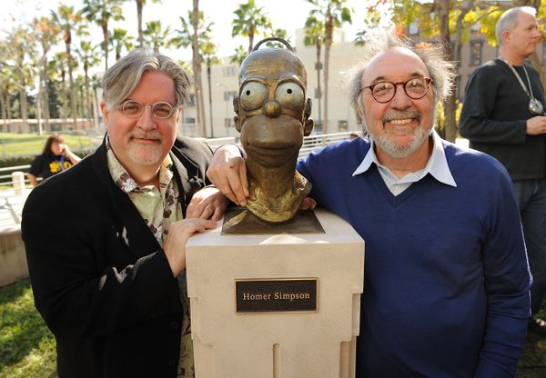 Creator and Executive producer Matt Groening and Executive Producer James L. Brooks at a ceremony in honor of the bronze bust of Homer Simpson, along with his signature donut, to celebrate the 500th episode of THE SIMPSONS airing Sunday, February 19th on the FOX Pico Lot on February 16, 2012 in Los Angeles CA. (File) Creator and Executive producer Matt Groening and Executive Producer James L. Brooks at a ceremony in honor of the bronze bust of Homer Simpson, along with his signature donut, to celebrate the 500th episode of THE SIMPSONS airing Sunday, February 19th on the FOX Pico Lot on February 16, 2012 in Los Angeles CA. (File) - Sputnik International