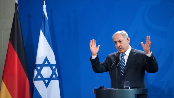 Israel's Prime Minister Benjamin Netanyahu gestures during a news coneference together with German chancellor Angela Merkel during the German-Israeli government consultations at the Chancellery in Berlin,  Tuesday Feb. 16, 2016. - Sputnik International