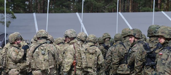 The welcoming ceremony for NATO's multinational battalion headed by the USA in Orzysz, Poland. The welcoming ceremony for NATO's multinational battalion headed by the USA in Orzysz, Poland. - Sputnik International