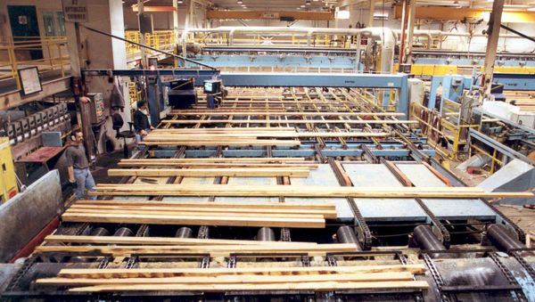 Workers prepare lumber inside Weyerhaeuser's Port Alberni Mill on Vancouver Island in British Columbia (File) - Sputnik International