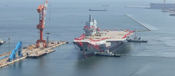 China's first domestically built aircraft carrier is seen during its launching ceremony in Dalian, Liaoning province, China, April 26, 2017 China's first domestically built aircraft carrier is seen during its launching ceremony in Dalian, Liaoning province, China, April 26, 2017 - Sputnik International