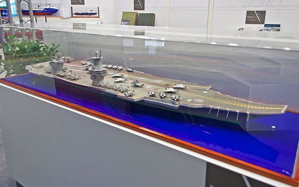 Model of the Project 23000E 'Shtorm', Russia's prospective new carrier design Model of the Project 23000E 'Shtorm', Russia's prospective new carrier design - Sputnik International