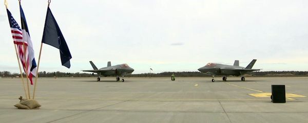 In this image made from video, two F35A fighter jets sit on the tarmac at the Amari Airbase in Harjumaa, Estonia, Tuesday, April 25, 2017 In this image made from video, two F35A fighter jets sit on the tarmac at the Amari Airbase in Harjumaa, Estonia, Tuesday, April 25, 2017 - Sputnik International