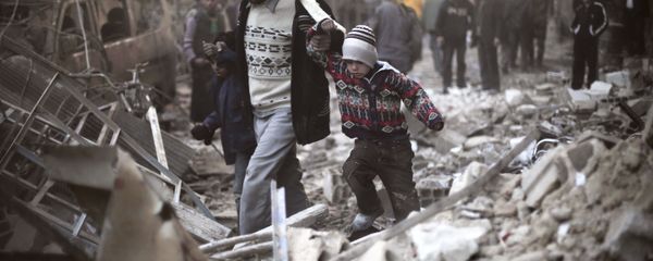 Man walks with a pair of children in hand hand through the rubble in Eastern Ghouta, Syria (File) Man walks with a pair of children in hand hand through the rubble in Eastern Ghouta, Syria (File) - Sputnik International