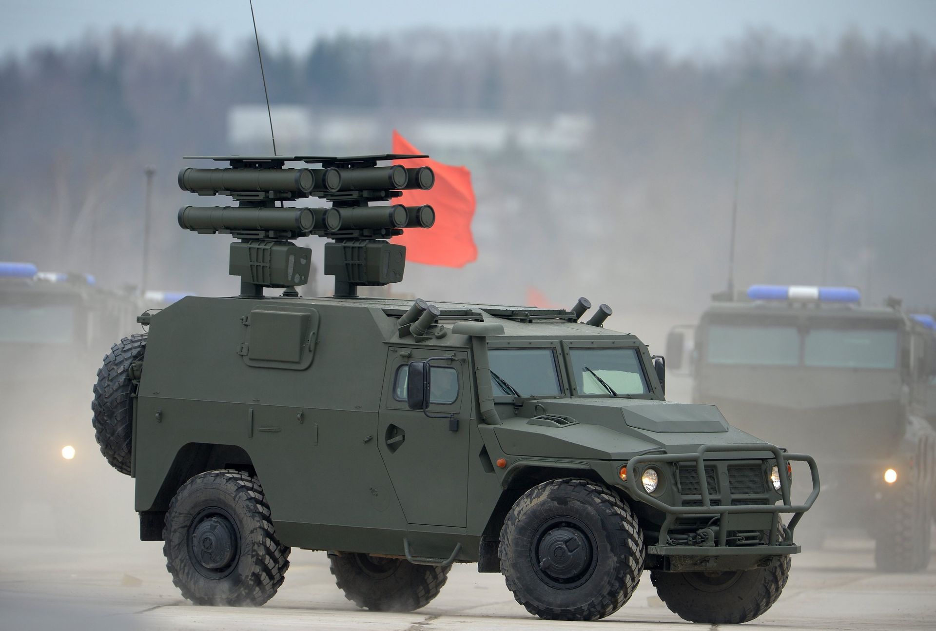 A Tiger armored vehicle with the Cornet anti-tank missile system during the joint Victory Parade drills of the combined parade unit, mechanized column and lineup of aircraft - Sputnik International, 1920, 11.04.2023