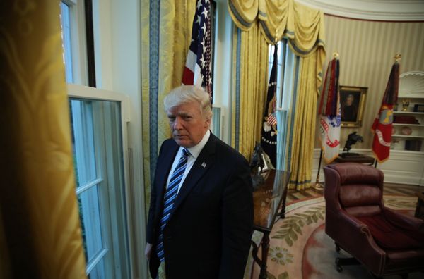 U.S. President Donald Trump stands in the Oval Office following an interview with Reuters at the White House in Washington, U.S., April 27, 2017 U.S. President Donald Trump stands in the Oval Office following an interview with Reuters at the White House in Washington, U.S., April 27, 2017 - Sputnik International