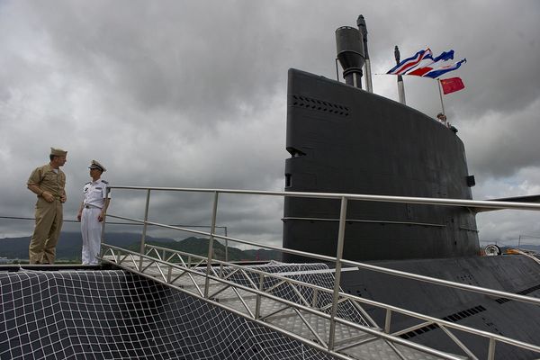 Chinese People's Liberation Army-Navy submarine Yuan at the Zhoushan Naval Base in China  - Sputnik International