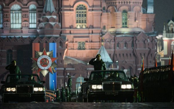 Moscow, Russia. The car of the Russian Defense Minister takes part in a Victory Day parade rehearsal on Red Square. Moscow, Russia. The car of the Russian Defense Minister takes part in a Victory Day parade rehearsal on Red Square. - Sputnik International