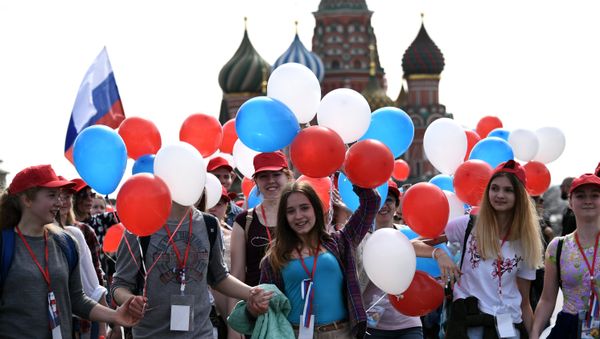Первомайская демонстрация на Красной площади Первомайская демонстрация на Красной площади - Sputnik International