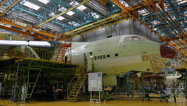 The assembly of an IL-76-90A aircraft at the final assembly shop at the Aviastar-SP aircraft factory in Ulyanovsk. (File) The assembly of an IL-76-90A aircraft at the final assembly shop at the Aviastar-SP aircraft factory in Ulyanovsk. (File) - Sputnik International