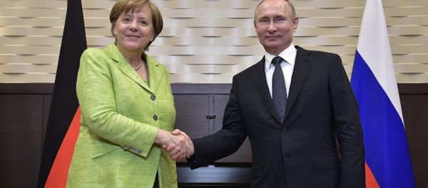 May 2, 2017. Russian President Vladimir Putin meets with German Federal Chancellor Angela Merkel. May 2, 2017. Russian President Vladimir Putin meets with German Federal Chancellor Angela Merkel. - Sputnik International