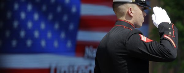 An officer of the US Marine Corps Color Guard stands at attention during the flag raising ceremony at the official opening of the National Day USA, at the Expo 2015 world's fair in Rho, near Milan, Italy, Saturday, July 4, 2015. An officer of the US Marine Corps Color Guard stands at attention during the flag raising ceremony at the official opening of the National Day USA, at the Expo 2015 world's fair in Rho, near Milan, Italy, Saturday, July 4, 2015. - Sputnik International