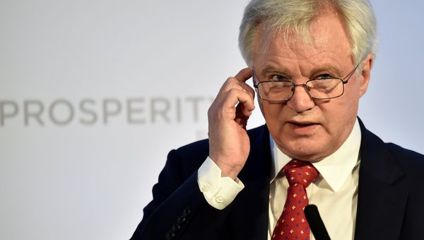 Britain's Secretary of State for leaving the EU David Davis speaks at the Prosperity UK 2017 conference in London, April 26, 2017 Britain's Secretary of State for leaving the EU David Davis speaks at the Prosperity UK 2017 conference in London, April 26, 2017 - Sputnik International