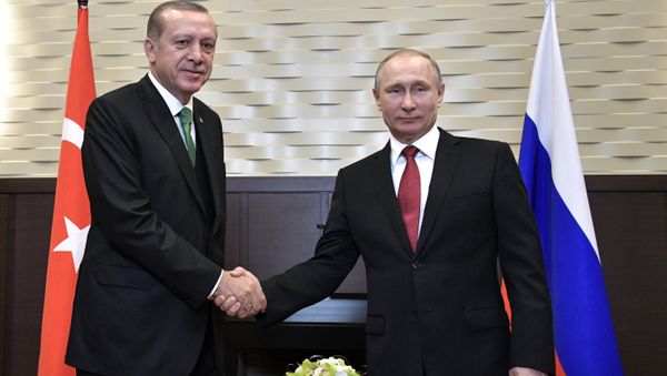 President Vladimir Putin at a meeting with President of Turkey Recep Tayyip Erdogan, left President Vladimir Putin at a meeting with President of Turkey Recep Tayyip Erdogan, left - Sputnik International
