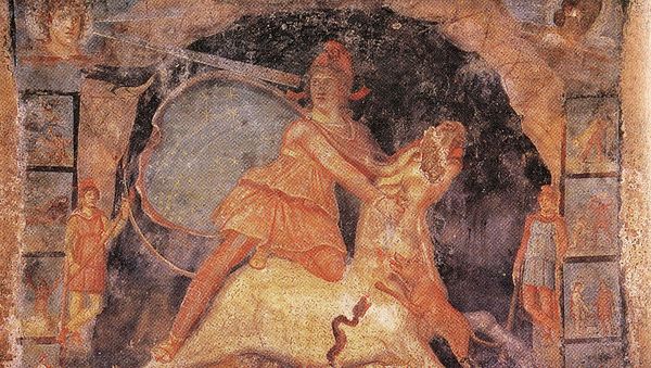 Mithras and the bull, fresco from Temple of Mithras Mithras and the bull, fresco from Temple of Mithras - Sputnik International