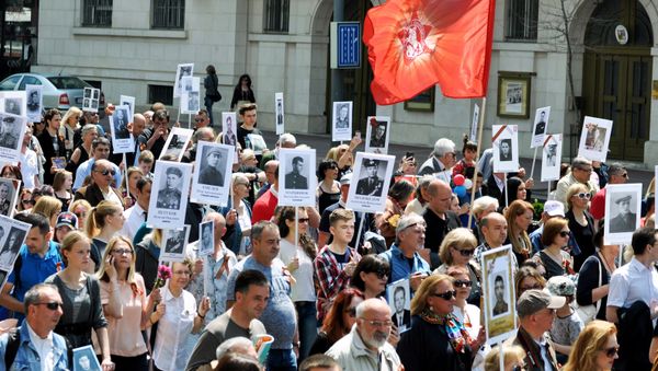 Immortal Regiment march on the 71st anniversary of Victory in Great Patriotic War (1941-1945) in Belgrade - Sputnik International