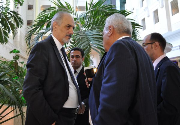 Bashar Ja'afari, Permanent Representative of the Syrian Arab Republic to the United Nations, left, at a meeting on Syria in Astana Bashar Ja'afari, Permanent Representative of the Syrian Arab Republic to the United Nations, left, at a meeting on Syria in Astana - Sputnik International