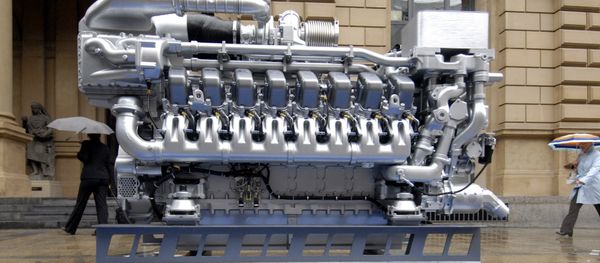 (File) A MTU engine is seen in front of the stock exchange during the IPO of German diesel engine producer Tognum in Frankfurt, Germany, Monday, July 2, 2007 (File) A MTU engine is seen in front of the stock exchange during the IPO of German diesel engine producer Tognum in Frankfurt, Germany, Monday, July 2, 2007 - Sputnik International