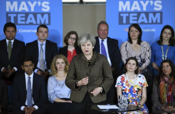 Britain's Prime Minister Theresa May speaks at the Dhamecha Lohana Centre in north west London, where she is meeting Conservative party general election candidates from across London and the south east of England, Monday May 8, 2017. Britain will hold a general election on June 8 Britain's Prime Minister Theresa May speaks at the Dhamecha Lohana Centre in north west London, where she is meeting Conservative party general election candidates from across London and the south east of England, Monday May 8, 2017. Britain will hold a general election on June 8 - Sputnik International
