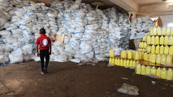 The Red Cross and the Red Crescent center for humanitarian aid in Deir ez-Zor, Syria. - Sputnik International