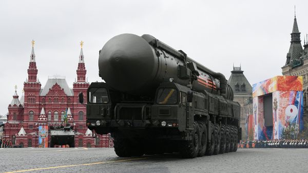 RS-24 Yars mobile ground missile systems with at the military parade in Moscow marking the 72nd anniversary of the victory in the Great Patriotic War of 1941-1945. - Sputnik International
