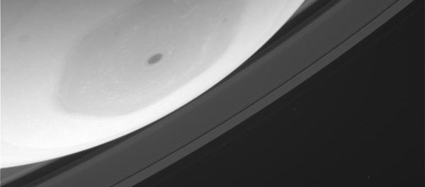 A photo of Saturn's eye, a massive polar vortex in the planet's Northern Hemisphere. A photo of Saturn's eye, a massive polar vortex in the planet's Northern Hemisphere. - Sputnik International