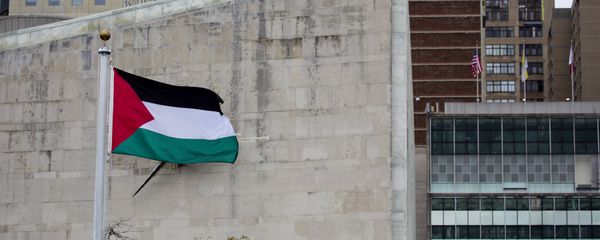 The Palestinian flag flies in the wind after a Rose Garden ceremony at the United Nations headquarters The Palestinian flag flies in the wind after a Rose Garden ceremony at the United Nations headquarters - Sputnik International