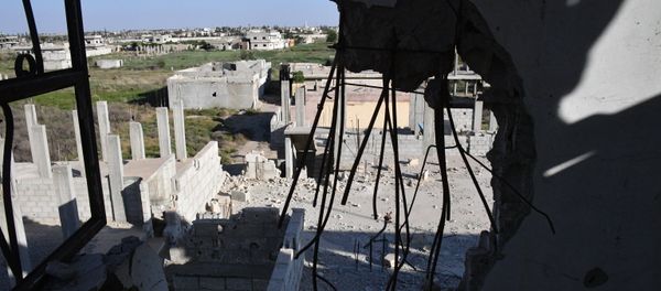 Buildings destroyed in the course of military operations in Eastern Ghouta in Damascus suburbs - Sputnik International
