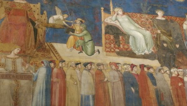 Ambrogio Lorenzetti: Allegory of Good Government (detail) at the Palazzo Pubblico in Siena - Sputnik International