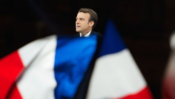En Mache! leader Emmanuel Macron during a speech outside Louvre after winning French presidential election En Mache! leader Emmanuel Macron during a speech outside Louvre after winning French presidential election - Sputnik International