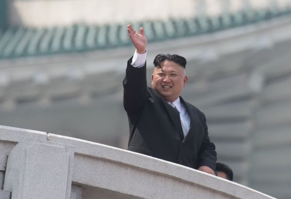 North Korean leader Kim Jong-un during a military parade marking the 105th birthday of Kim Il-Sung, the founder of North Korea, in Pyongyang - Sputnik International