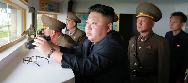 North Korean leader Kim Jong Un inspects the defence detachment on Jangjae Islet and the Hero Defence Detachment on Mu Islet located in the southernmost part of the waters off the southwest front, in this undated photo released by North Korea's Korean Central News Agency (KCNA) on May 5, 2017 North Korean leader Kim Jong Un inspects the defence detachment on Jangjae Islet and the Hero Defence Detachment on Mu Islet located in the southernmost part of the waters off the southwest front, in this undated photo released by North Korea's Korean Central News Agency (KCNA) on May 5, 2017 - Sputnik International