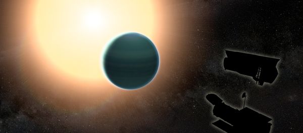 The atmosphere of the distant warm Neptune HAT-P-26b, illustrated here, is unexpectedly primitive, composed primarily of hydrogen and helium. The atmosphere of the distant warm Neptune HAT-P-26b, illustrated here, is unexpectedly primitive, composed primarily of hydrogen and helium. - Sputnik International