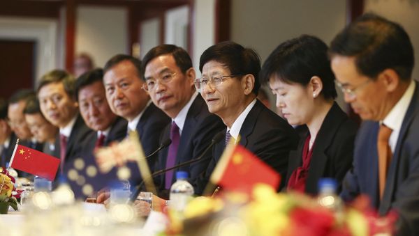 China's Central Commission on Political and Legal Affairs, Secretary Meng Jianzhu, third right, speaks at the inaugural Australia-China High-level Security Dialogue in Sydney, Friday, April 21, 2017. - Sputnik International