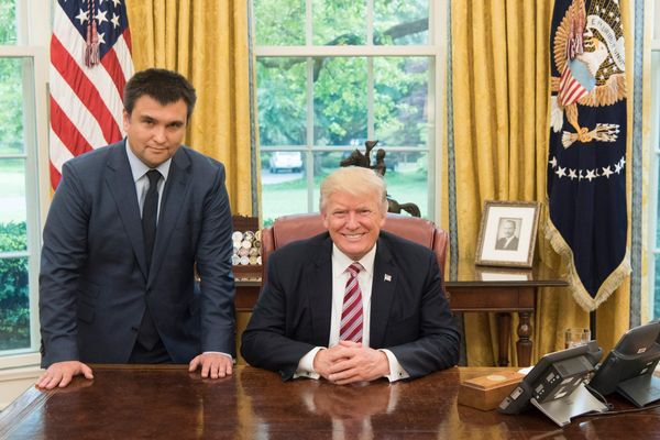 Ukrainian Foreign Minister Pavlo Klimkin with US President Donald Trump in the Oval Office - Sputnik International