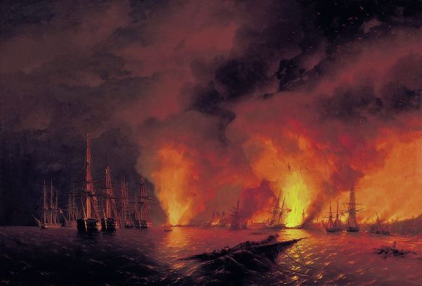 The Battle of Sinop on 18 November 1853 (Night after Battle). Ivan Aivazovsky  (1817–1900) - Sputnik International