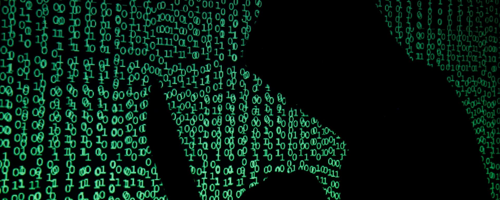 A hooded man holds a laptop computer as cyber code is projected on him in this illustration picture taken on May 13, 2017 A hooded man holds a laptop computer as cyber code is projected on him in this illustration picture taken on May 13, 2017 - Sputnik International, 1920, 10.02.2022