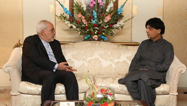 Iranian Foreign Minister Mohammad Javad Zarif meets with Pakistani Interior Minister Chaudhry Nisar Ali Khan Iranian Foreign Minister Mohammad Javad Zarif meets with Pakistani Interior Minister Chaudhry Nisar Ali Khan - Sputnik International