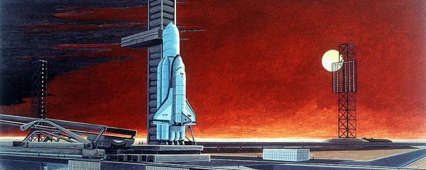 An artist's concept of a Soviet space shuttle and heavy-lift launch vehicle. (Soviet Military Power, 1986) An artist's concept of a Soviet space shuttle and heavy-lift launch vehicle. (Soviet Military Power, 1986) - Sputnik International