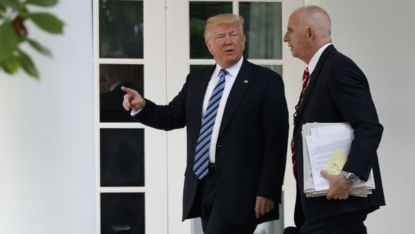 resident Donald Trump walks with aide Keith Schiller to the Oval Office of the White House in Washington, Tuesday, May 2, 2017 resident Donald Trump walks with aide Keith Schiller to the Oval Office of the White House in Washington, Tuesday, May 2, 2017 - Sputnik International